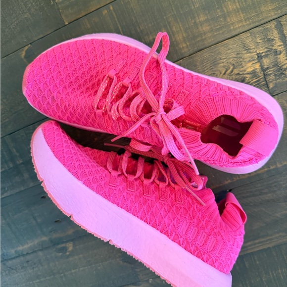 NOBULL Allday neon pink knit Sneakers size 5 - Picture 5 of 9